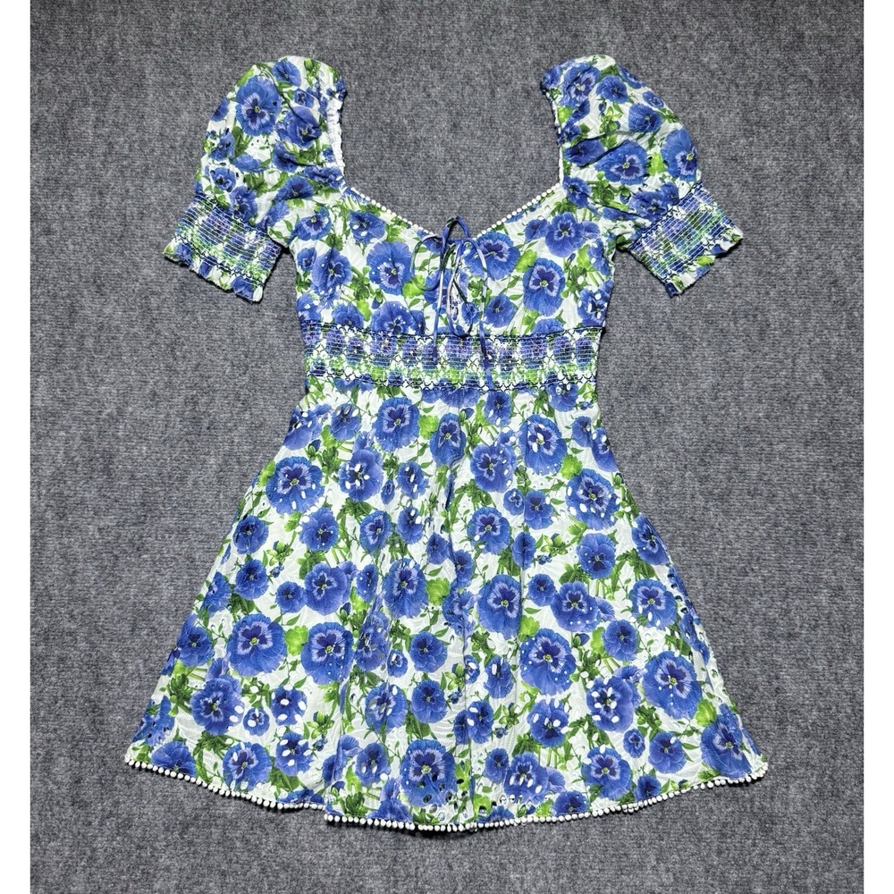 Alice + Olivia Crawford Mini Dress Perfect Pansy Floral Women Size 0 Silk Blend